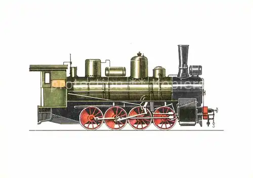 AK / Ansichtskarte Lokomotive OB 7024 ca. 1900 Zeichnung Swoboda  Kat. Eisenbahn