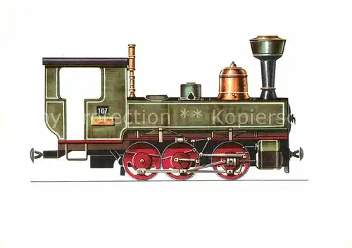 AK / Ansichtskarte Lokomotive Tender Lokomotive 1893 Zeichnung Swoboda  Kat. Eisenbahn