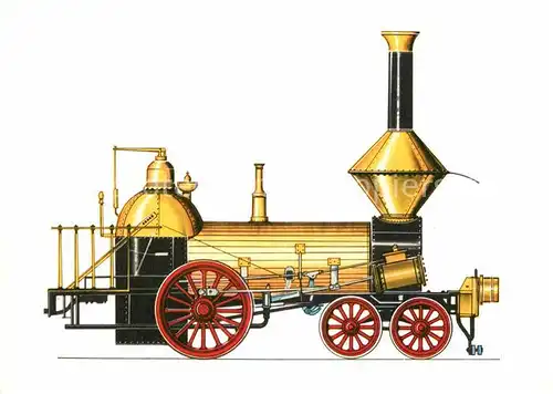 AK / Ansichtskarte Lokomotive Norris Lokomotive 1839 Zeichnung Swoboda  Kat. Eisenbahn