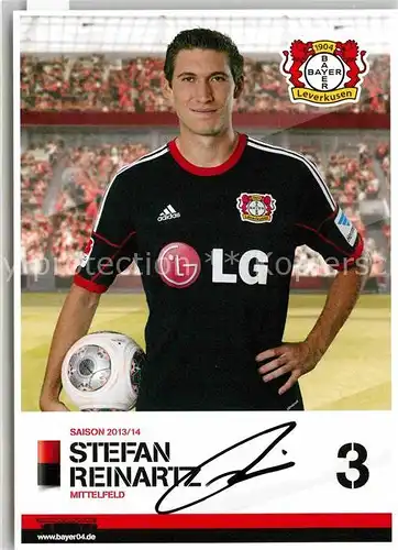 AK / Ansichtskarte Fussball Bayer 04 Leverkusen Stefan Reinartz Autogramm  Kat. Sport
