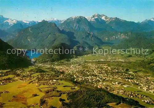 AK / Ansichtskarte Bad Reichenhall Fliegeraufnahme mit Loferer Alm Muellnerhorn Ristfeuchthorn Saalachsee Kat. Bad Reichenhall