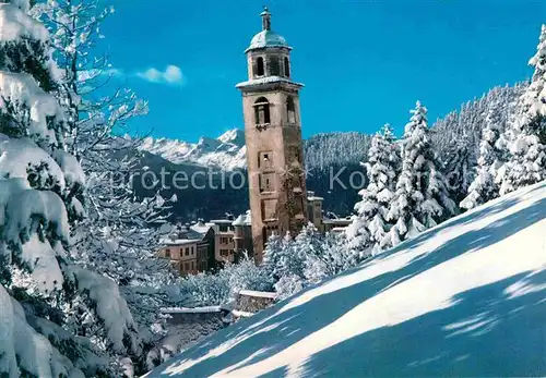 AK / Ansichtskarte St Moritz GR alter Kirchturm Kat. St Moritz
