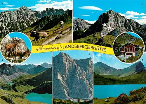 AK / Ansichtskarte Tannheim Tirol Hoehenwanderweg Landsbergerhuette Lailachspitze Schochenspitze Hochvogel Traualpsee Lachensee Steinkarspitze Kat. Tannheim