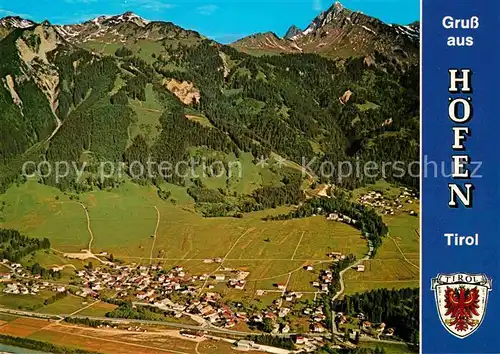 AK / Ansichtskarte Hoefen Tirol mit Hoefener Joechl Hahnenkamm Titzl und Schneid Fliegeraufnahme Kat. Hoefen Reutte