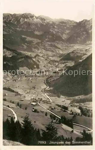 AK / Ansichtskarte Jaunpass Panorama Blick ins Simmental Kat. Jaun