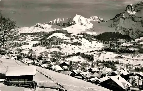 AK / Ansichtskarte Adelboden Winterpanorama mit Bunderspitz Kl Lohner Nuenihorn Berner Alpen Kat. Adelboden