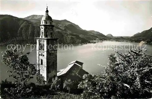 AK / Ansichtskarte Morcote Lago di Lugano Chiesa Kirche Luganersee Alpen
