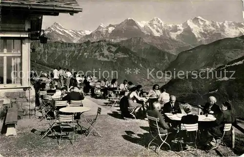AK / Ansichtskarte Beatenberg Berghaus Niederhorn mit Eiger Moench und Jungfrau Berner Alpen Kat. Beatenberg