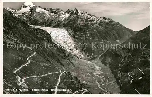 AK / Ansichtskarte Grimsel Pass Grimsel Furkastrasse Rhonegletscher Alpenpass Kat. Grimsel