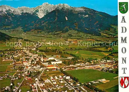 AK / Ansichtskarte Admont Steiermark mit Haller Mauern Luftkurort Benediktinerabtei Fliegeraufnahme Kat. Admont