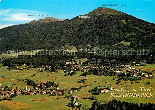 AK / Ansichtskarte Igls Tirol mit Blick zum Patscherkofel Tuxer Alpen Fliegeraufnahme Kat. Innsbruck