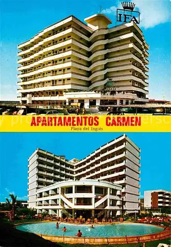 AK / Ansichtskarte Playa del Ingles Gran Canaria Apartamentos Carmen Swimming Pool Kat. San Bartolome de Tirajana