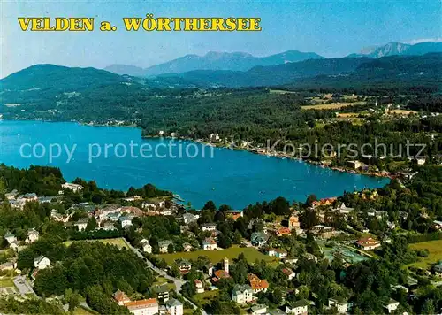 AK / Ansichtskarte Velden Woerther See Luftaufnahme Karawanken Kat. Velden am Woerther See