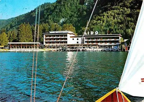 AK / Ansichtskarte Ossiach Ossiachersee Strandhotel Lido Boot