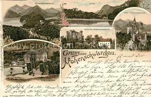 AK / Ansichtskarte Hohenschwangau Alpsee Schloss Neuschwanstein Linderhof Kat. Schwangau