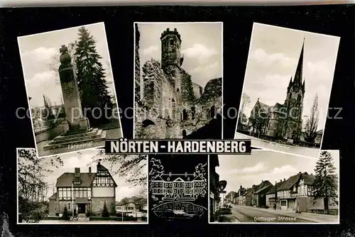 AK / Ansichtskarte Noerten Hardenberg Kirche Goettinger Strasse Ruine Ehrenmal Kat. Noerten Hardenberg