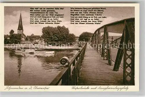 AK / Ansichtskarte Holzminden Weser Dampferanlegestelle Weserbruecke Kat. Holzminden