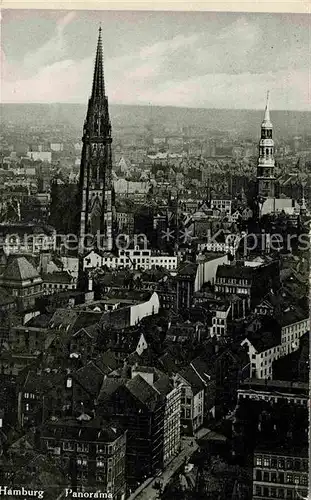 AK / Ansichtskarte Hamburg Panorama Stadtbild mit dem "Michel" Wahrzeichen der Stadt Kat. Hamburg