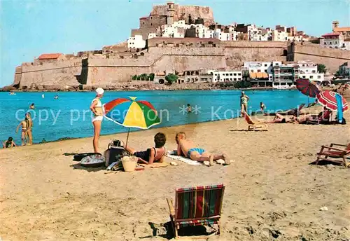 AK / Ansichtskarte Peniscola Vista parcial Playa Strand Stadtmauer Festung Kat. Spanien