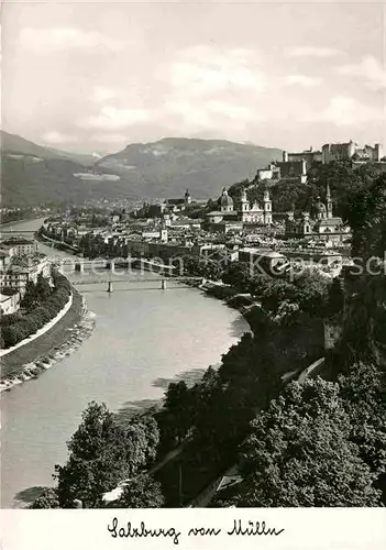 AK / Ansichtskarte Salzburg Oesterreich Panorama Blick von Muelln Altstadt Festung Hohensalzburg Kat. Salzburg