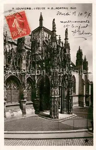 AK / Ansichtskarte Louviers Eure Eglise Notre Dame portail sud Kat. Louviers