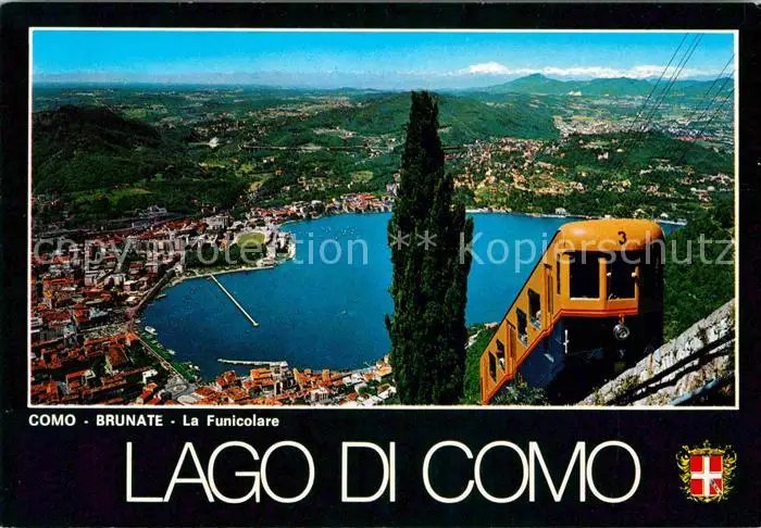 AK Ansichtskarte Zahnradbahn Como Brunate Lago di Como