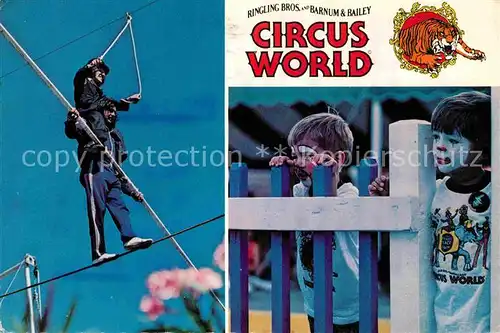 AK / Ansichtskarte Artistik Zirkus Hochseilartisten Seiltanz Ringling Bros. & Barnum & Bailey Circus World Kat. Artistik