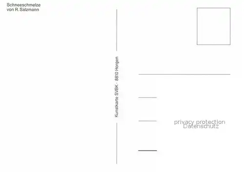 AK / Ansichtskarte Kuenstlerkarte R. Salzmann Schneeschmelze  Kat. Kuenstlerkarte