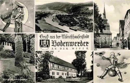 AK / Ansichtskarte Bodenwerder Muenchhausenstadt an der Weser Grotte Strassenpartie Kat. Bodenwerder