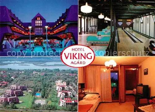 AK / Ansichtskarte Agard Hotel Viking Bowlingbahn Panorama Gaestezimmer