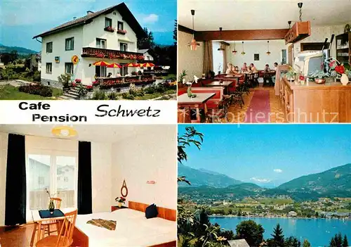 AK / Ansichtskarte Seeboden Kaernten Cafe Pension Schwetz Gaststube Zimmer Panorama Kat. Seeboden Millstaettersee