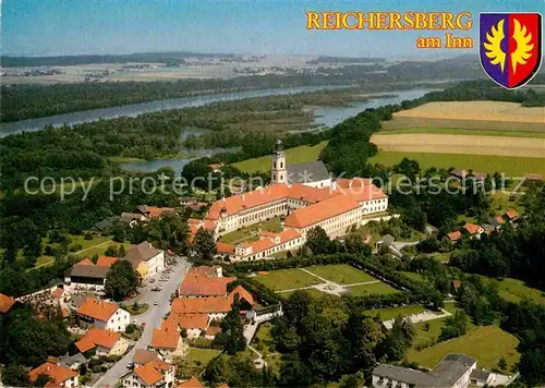 AK / Ansichtskarte Reichersberg Inn Augustiner Chorherrenstift Fliegeraufnahme