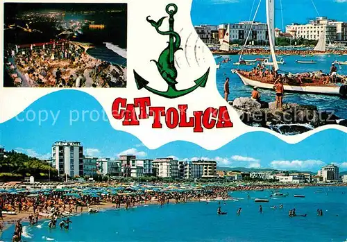 AK / Ansichtskarte Cattolica Bar Restaurant Strand Hotels Hafen Segelboot Riviera Adriatica Kat. Cattolica