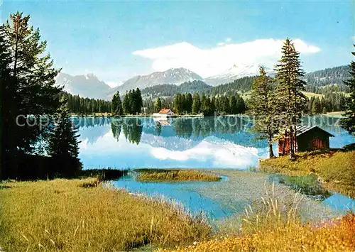 AK / Ansichtskarte Lenzerheide GR Heidsee Wasserspiegelung Alpenpanorama