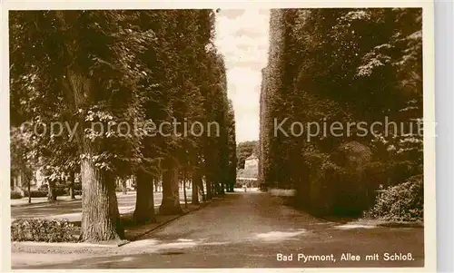 AK / Ansichtskarte Bad Pyrmont Allee mit Schloss Kat. Bad Pyrmont
