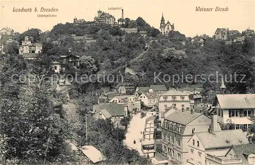 Loschwitz Weisser Hirsch Luisenhof Drahtseilbahn Kat. Dresden