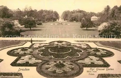 Dresden Grosser Garten Blick vom Palais Kat. Dresden Elbe