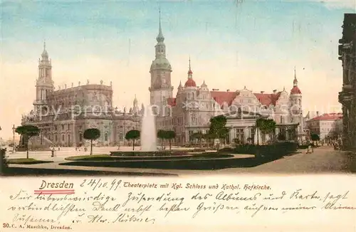 Dresden Theaterplatz Koenigliches Schloss Kat. Dresden Elbe