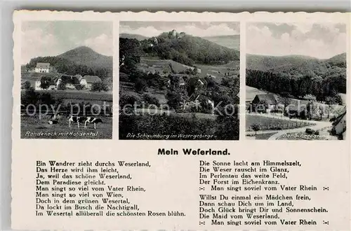 AK / Ansichtskarte Weserbergland Rohdeneck mit Rohdental Die Schaumburg Der Schneegrund