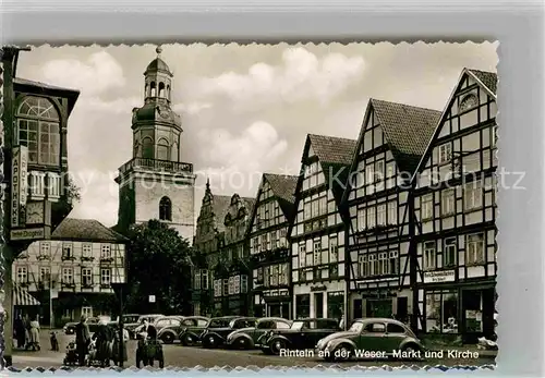 AK / Ansichtskarte Rinteln Weser Markt und Kirche Kat. Rinteln