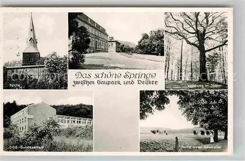 AK / Ansichtskarte Springe Deister Kirche Jagdschloss Waldweg DGB Bundesschule Kaiserallee Kat. Springe
