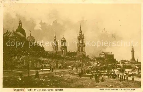 AK / Ansichtskarte Dresden Partie an der Bruehl schen Terrasse  Kat. Dresden Elbe