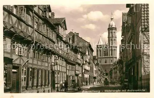 AK / Ansichtskarte Braunschweig Weberstrasse Andreaskirche Kat. Braunschweig