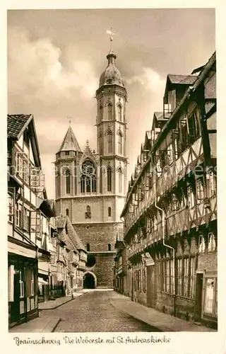 AK / Ansichtskarte Braunschweig Weberstrasse Andreaskirche Kat. Braunschweig