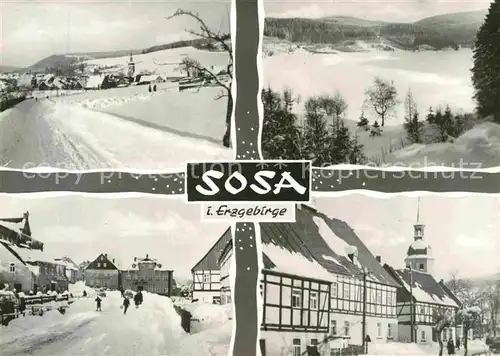 AK / Ansichtskarte Sosa Erzgebirge Fachwerk im Winter Kat. Sosa