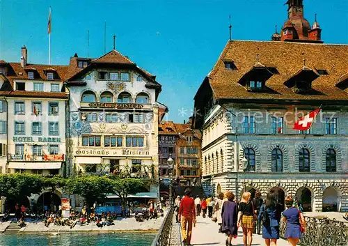 AK / Ansichtskarte Luzern LU Rathaus mit Durchgang zum Kornmarkt  Kat. Luzern