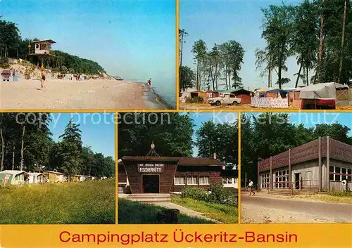 AK / Ansichtskarte ueckeritz Usedom und Bansin Campingplatz Strand Fischerhuette Zeltplatz Gaststaette Meeresblick Kat. ueckeritz Usedom