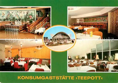 AK / Ansichtskarte Warnemuende Ostseebad Konsumgaststaette Teepott Bar Restaurant Cafe Kat. Rostock