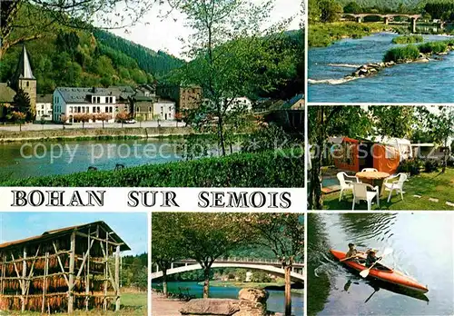 AK / Ansichtskarte Bohan sur Semois Teilansichten Partie am Fluss Camingplatz Bruecke Kanu Trockengestell Kat. 