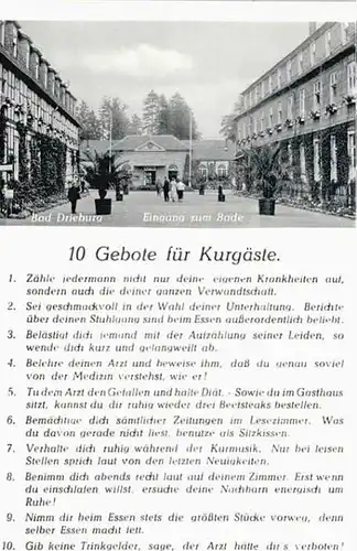 Bad Drieburg Bad Drieburg 10 Gebote fuer Kurgaeste o 1955 /  /